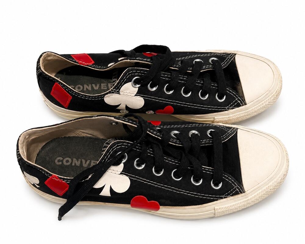 Converse Chuck Taylor All Star Playing Card Low Top Sneakers Black Men 6 Women 8